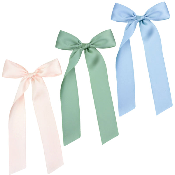 Satin Bow 3 Pack: Sage Sash Clips