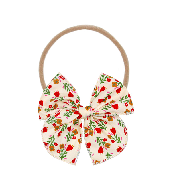 Pre-Order - Heirloom Bow - Red Floral Headband