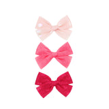 Tulle Bow 3 Pack: Strawberry Clips