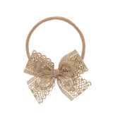 Lace Bow - Tan Headband