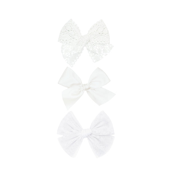 Bow 3 Pack: White Clips