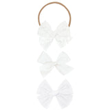 Bow 3 Pack: White Headbands