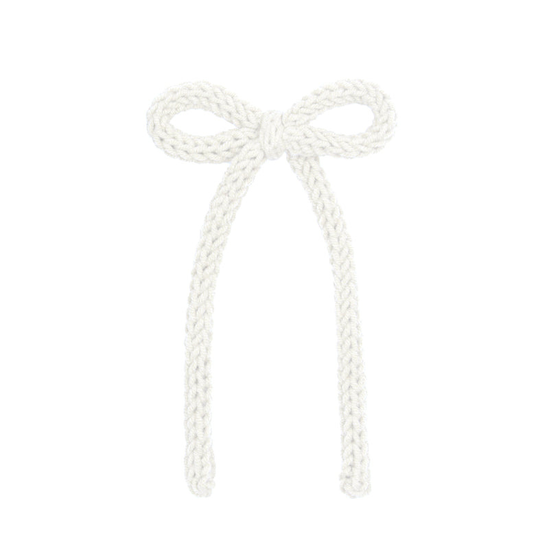 Crochet Bow - Ivory Sash Clip