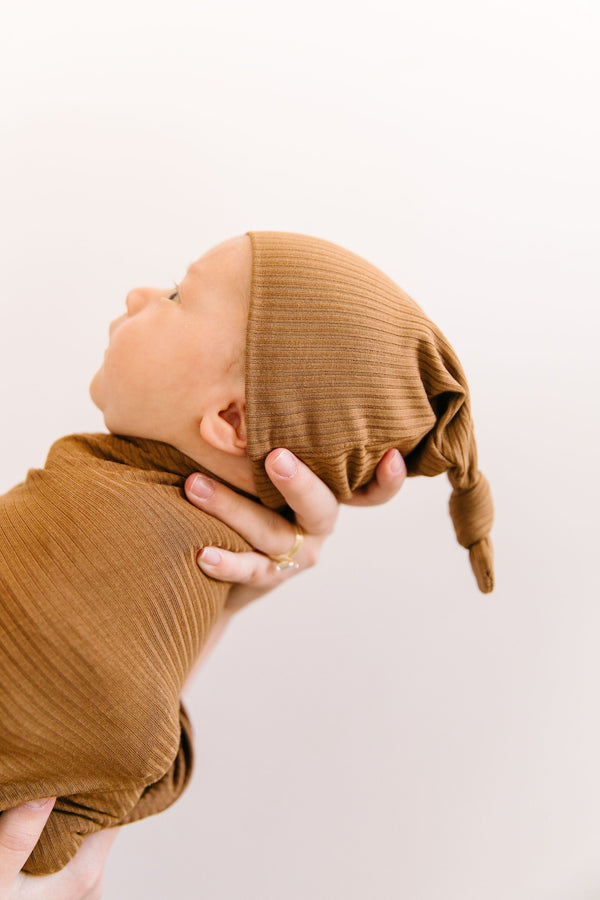 Chandler Ribbed Top Knot Hat