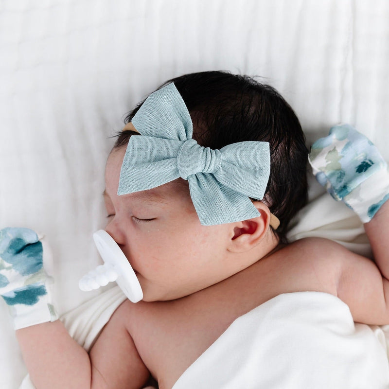 Linen Bow 3 Pack: Mist Headbands