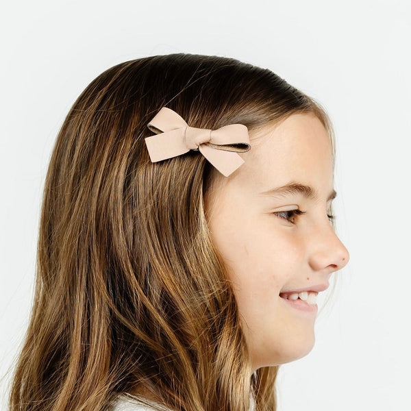 Leather - Primrose Bow Hair Clip