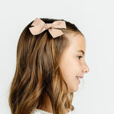 Leather - Primrose Bow Hair Clip