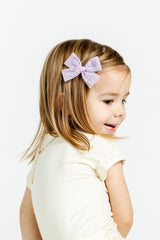 Tulle Bow 3 Pack: Periwinkle Dot Clips