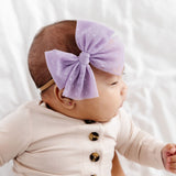 Tulle Bow - Lavender Dot Headband