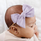 Linen Bow 3 Pack: Lavender Headbands