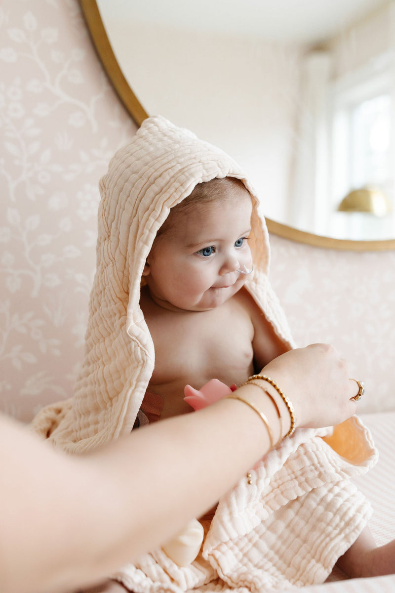 Infant Hooded Bath Towel - Cream
