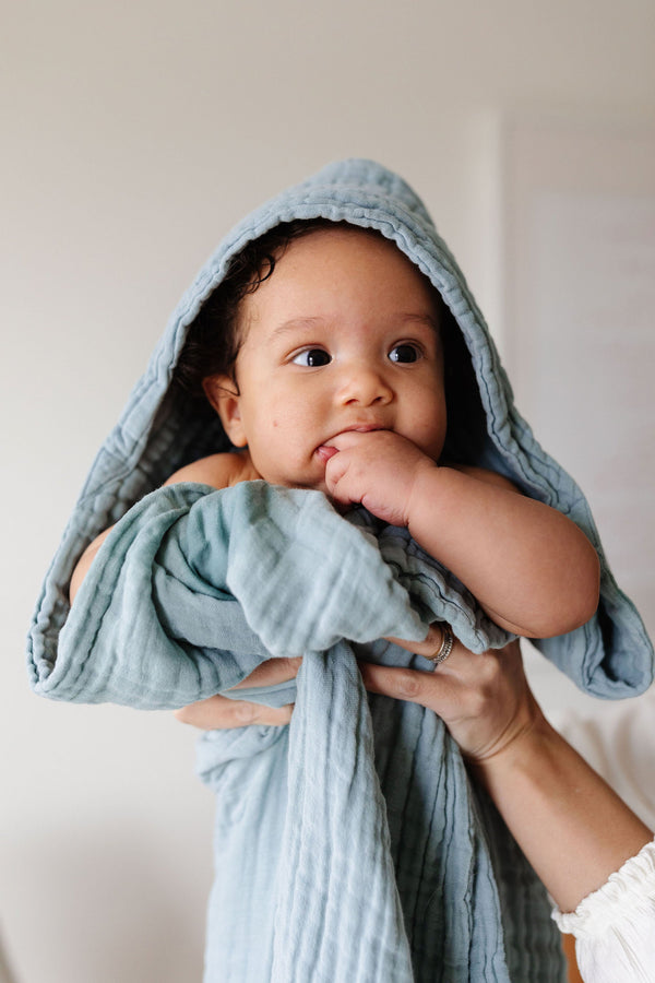 Infant Hooded Bath Towel - Steel