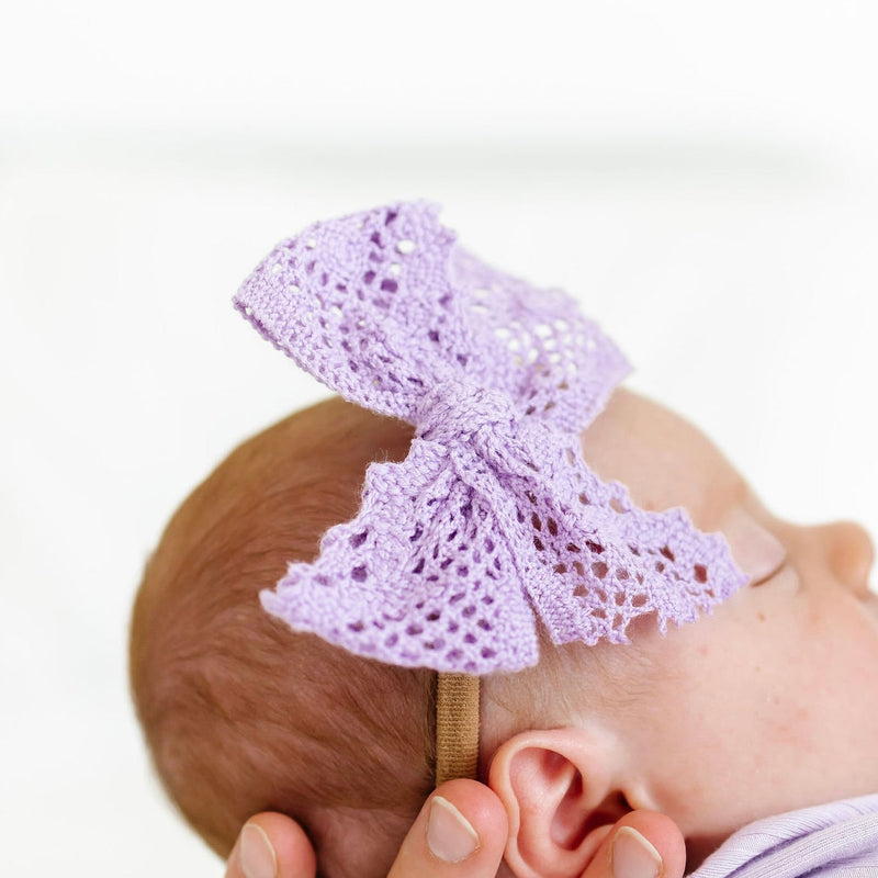 Lace Bow - Lavender Crochet