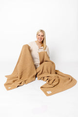 Chenille Blanket - Tan - Small & Large
