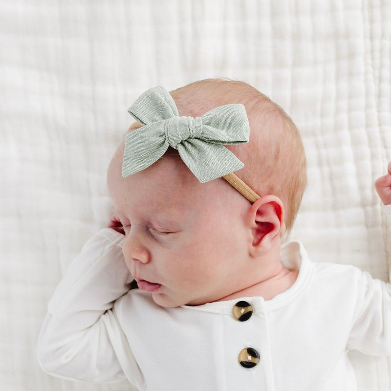 Linen Bow 3 Pack: Mist Headbands