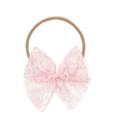 Lace Bow - Powder Pink Headband