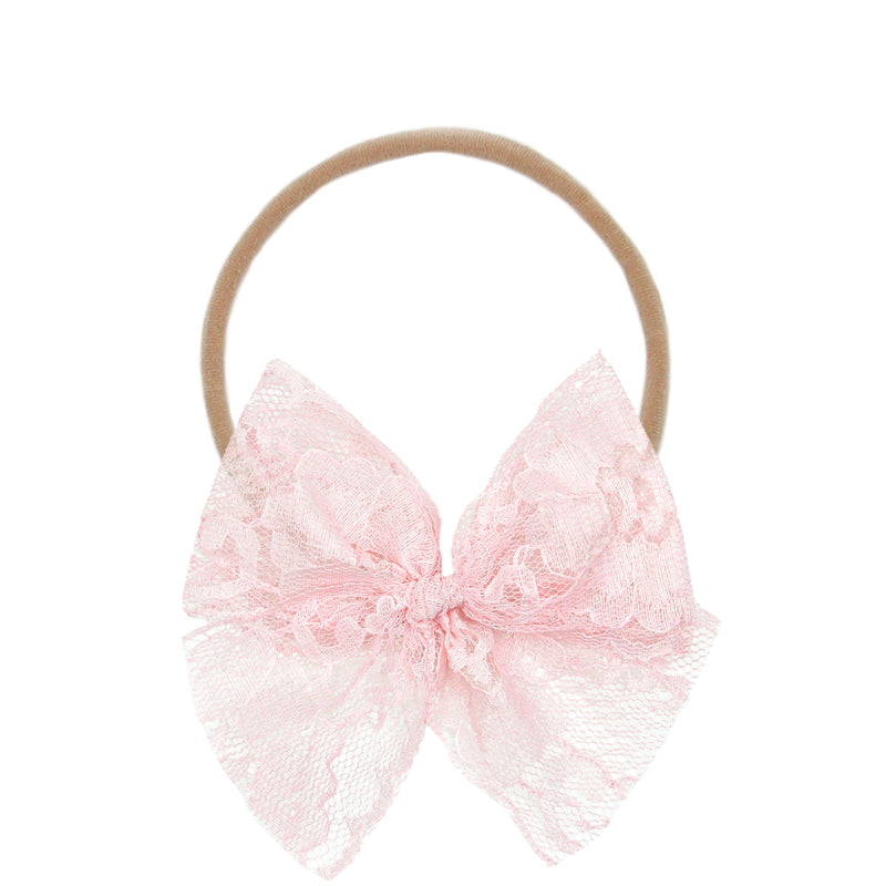 Lace Bow - Powder Pink