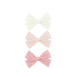 Tulle Bow 3 Pack: Blush Clips