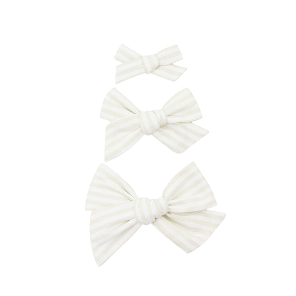 Cotton Bow - Ivory Stripe Clip