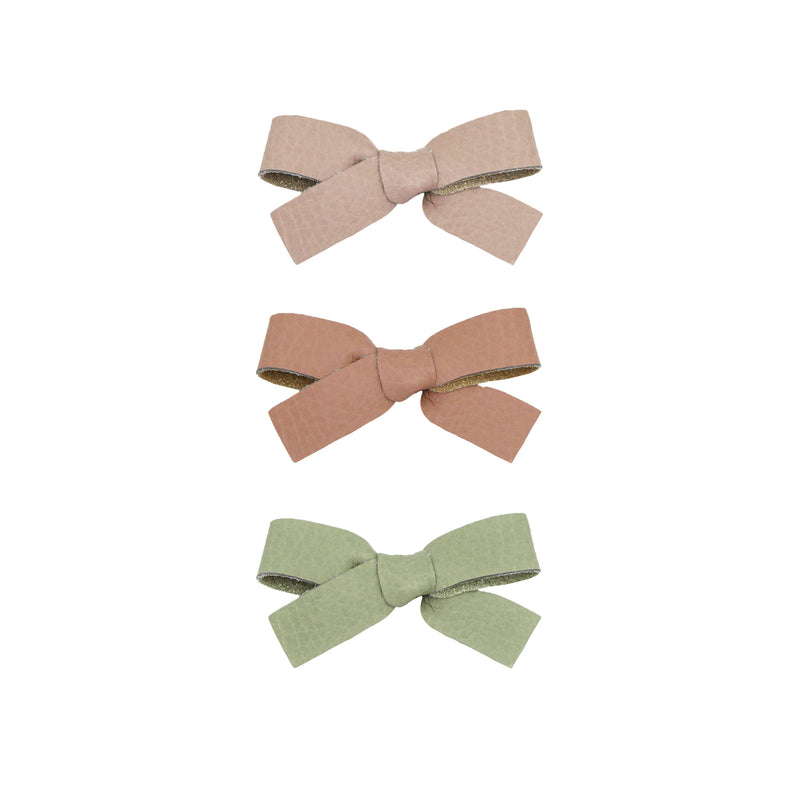 Leather 3 Pack - Sienna Bow Clips