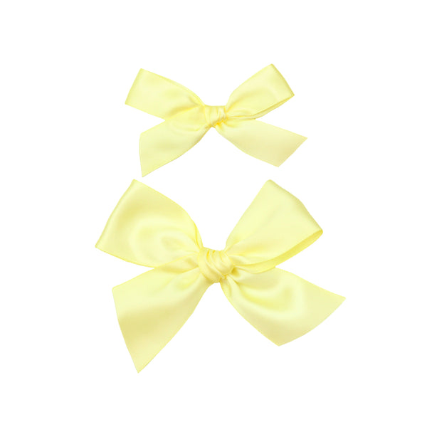 Satin Bow - Lemon Clip