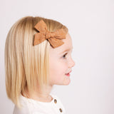 Linen Bow - Cinnamon Chambray Clip