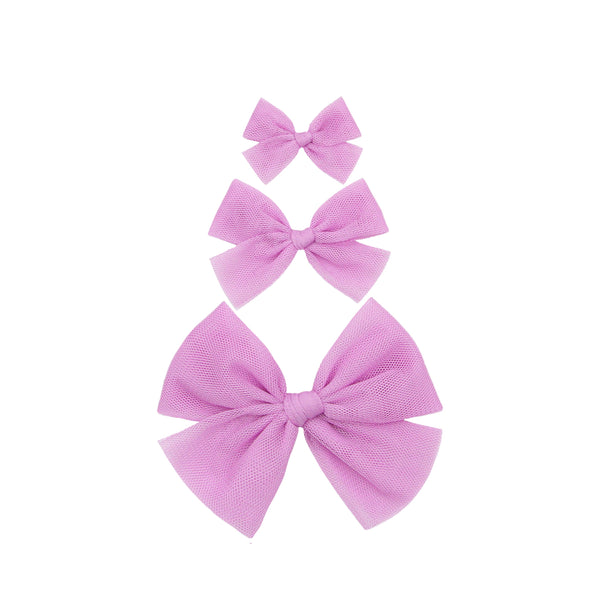 Tulle Bow - Orchid Clip