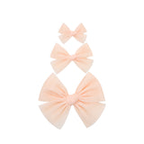 Tulle Bow - Peach Clip