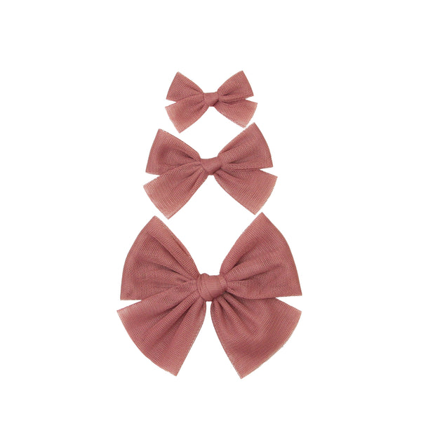 Tulle Bow - Rose Clip