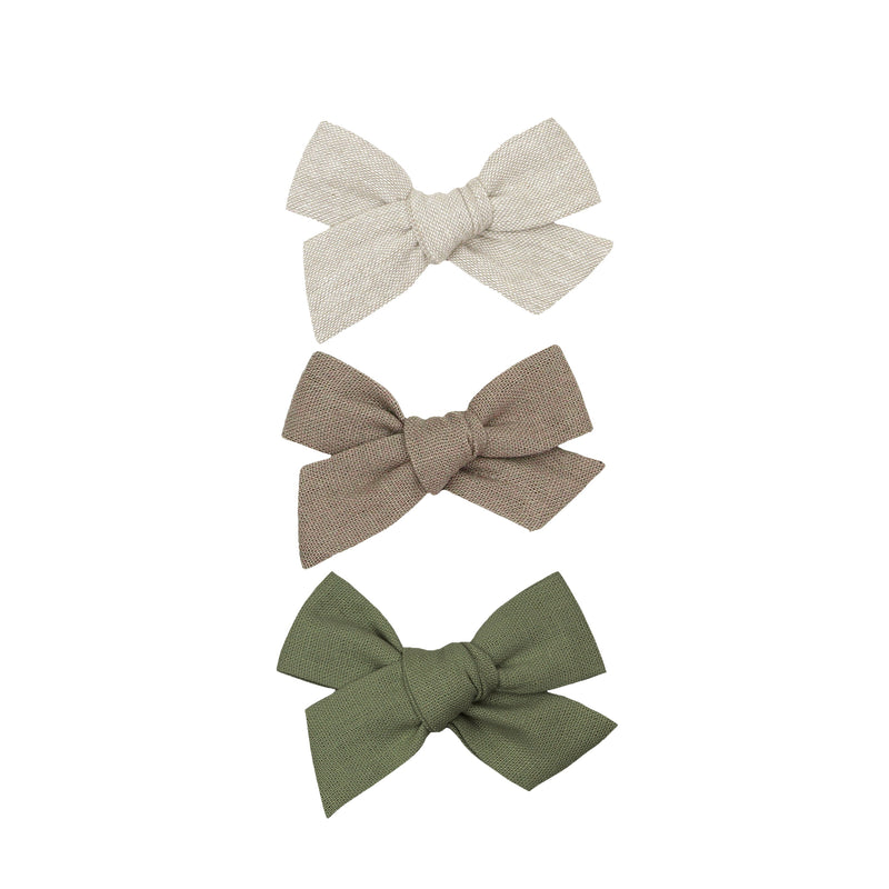 Linen Bow 3 Pack: Stone Clips