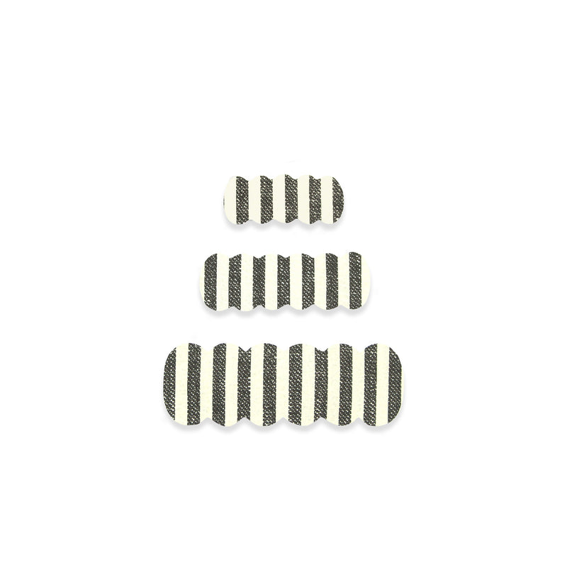 Leather - Stone Stripe Scallop Snap Hair Clip