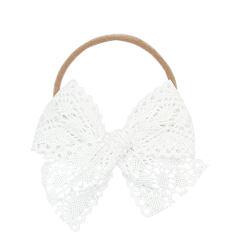 Vintage Bow - White Crochet