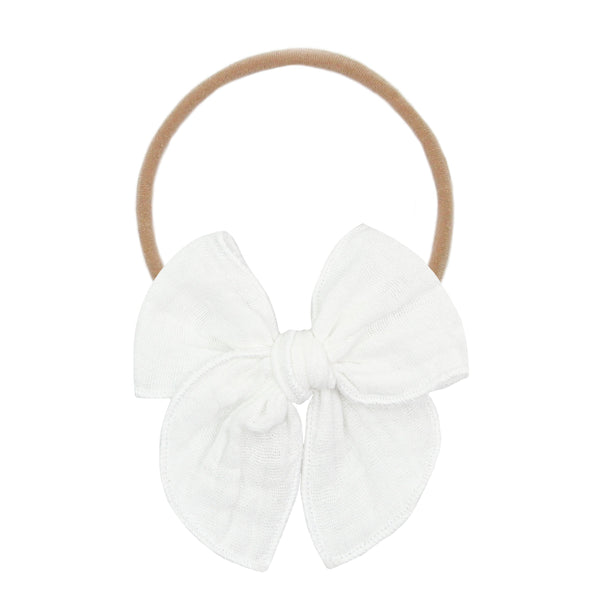 Cloud Muslin™ Heirloom Bow - White Headband