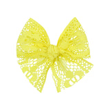 Vintage Bow - Yellow Lace Clip