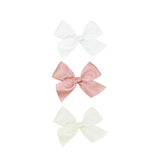 Satin Bow 3 Pack: French Pink Clips